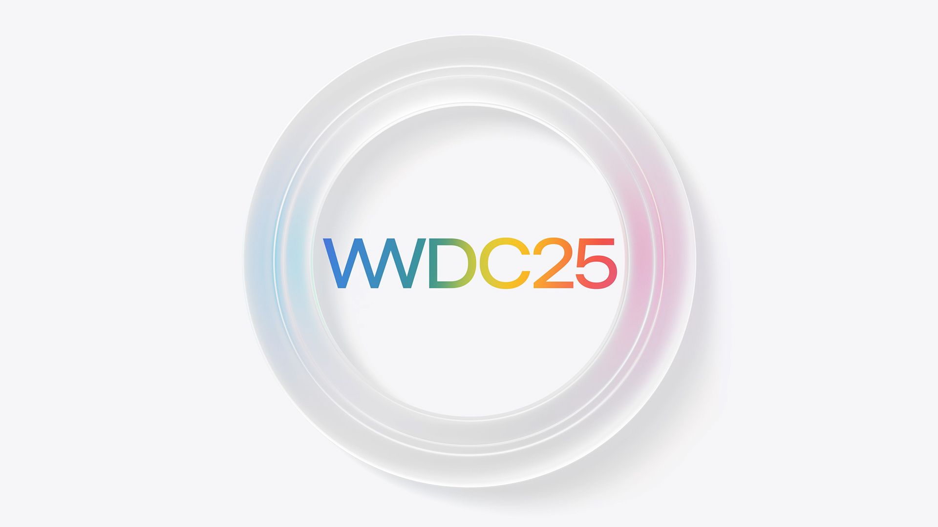 WWDC25 logo in a white circle on a white background.